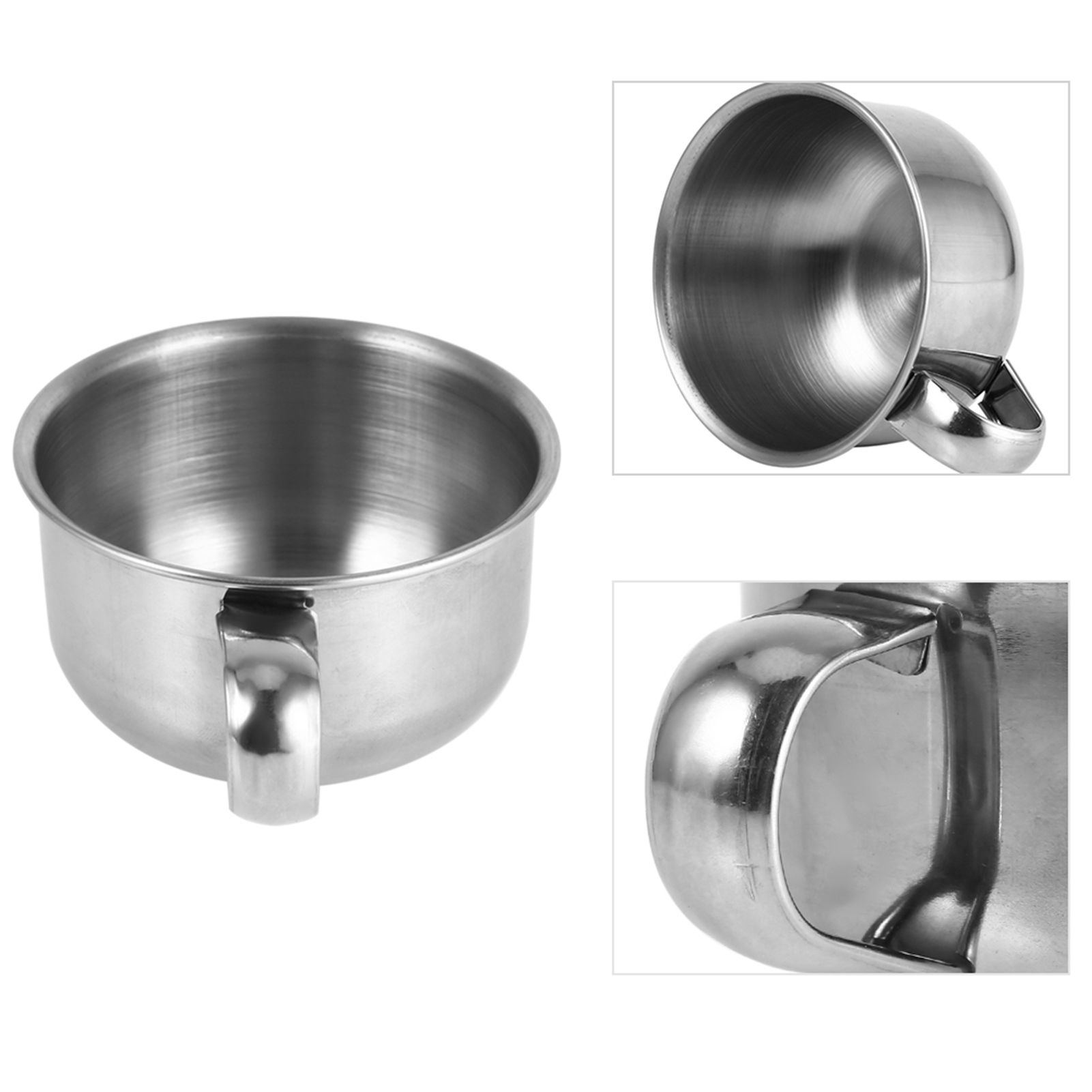 Soap Making Tools - แก้วสบู่โกนหนวดสแตนเลสแบบใหม่ ถ้วยใส่โฟมทำความสะอาด สำหรับผู้ชาย แก้วโกนหนวด ถ้วยสแตนเลส