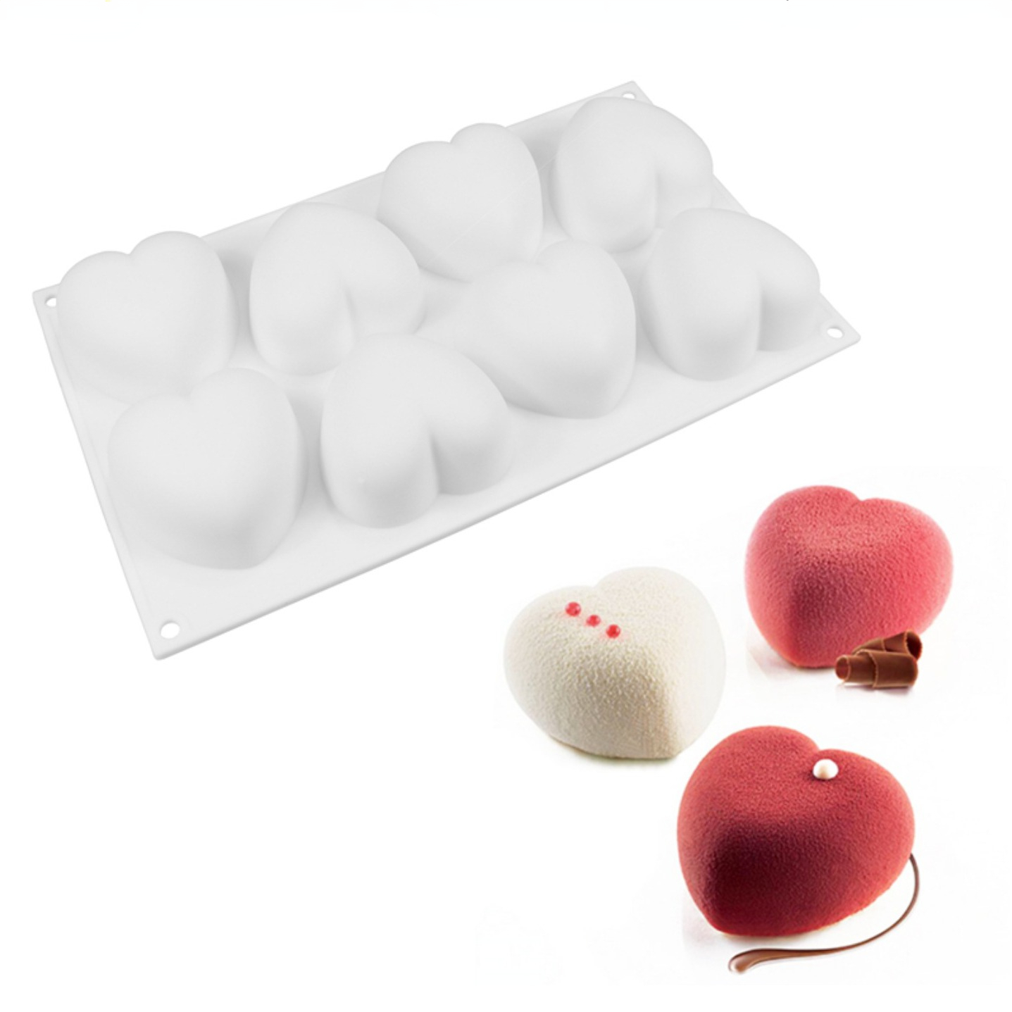 Soap Making Tools - Love Heart ซิลิโคนสบู่แม่พิมพ์เทียนทําด้วยมือชุด DIY ช็อกโกแลตน้ําแข็งสบู่พลาสเตอร์เรซิ่นเค้กตกแต่งเบเกอรี่เครื่องมือ