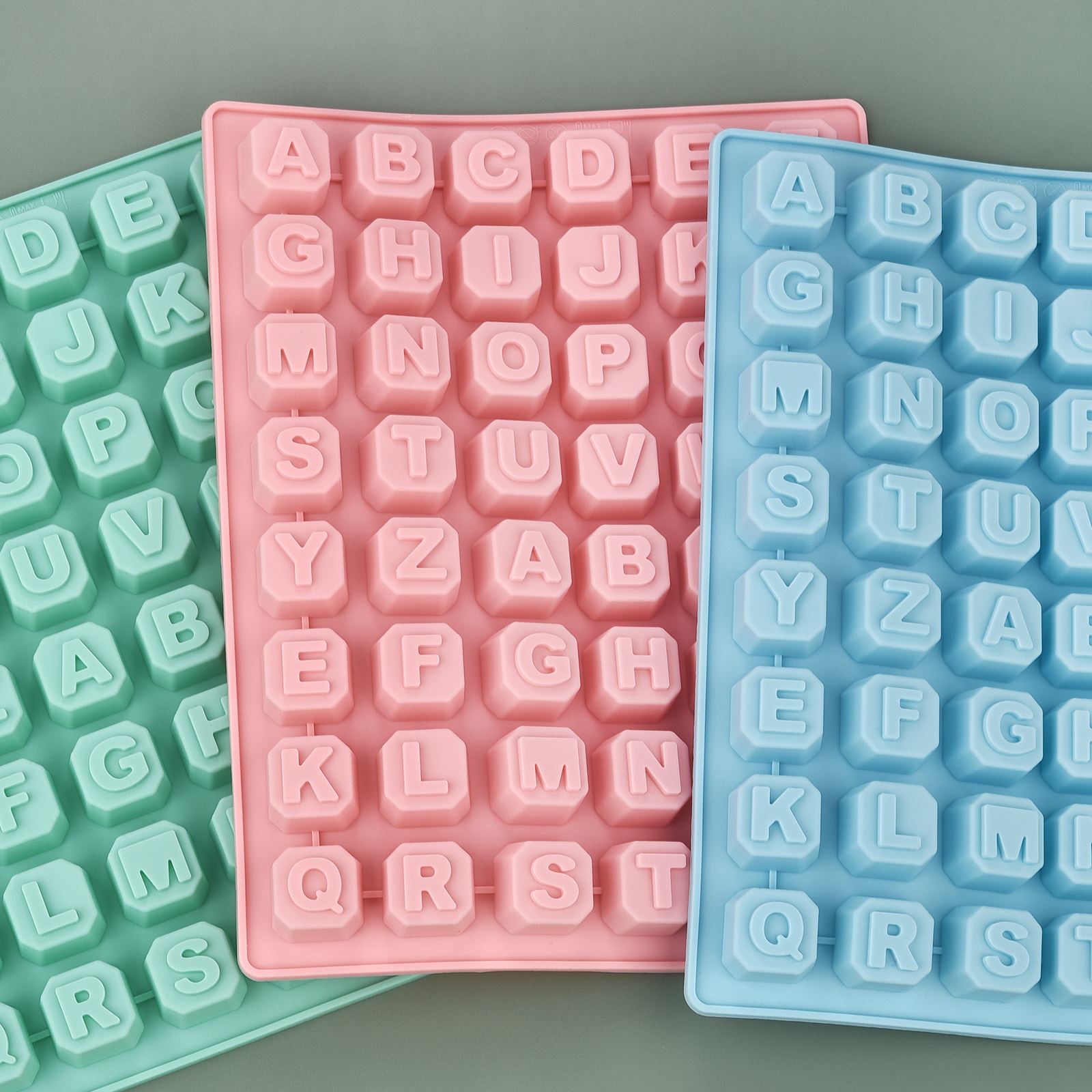 Soap Making Tools - 48 ตัวอักษร Enghish ตัวอักษรตัวอักษรซิลิโคนแม่พิมพ์สบู่แม่พิมพ์เค้ก Cupcake Bakeware