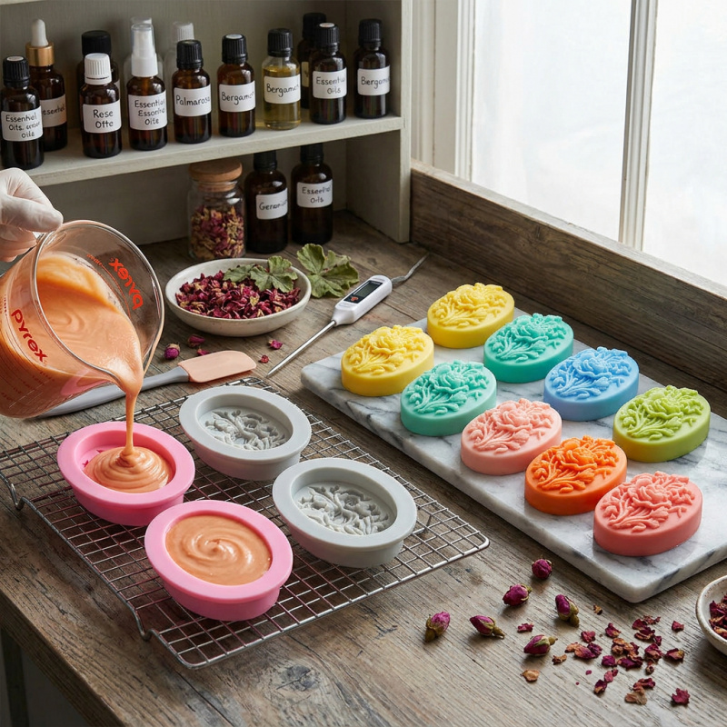 แม่พิมพ์ซิลิโคน 4 ชิ้นรูปทรงดอ - Soap Making Tools บทวิจารณ์และราคา